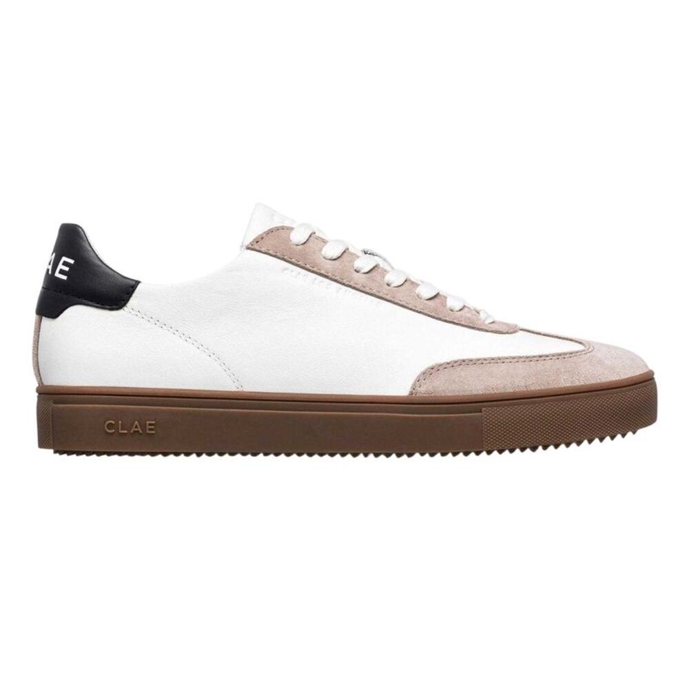 CLAE Womens/Ladies Deane Leather Sneakers / White/Gray/Gum
